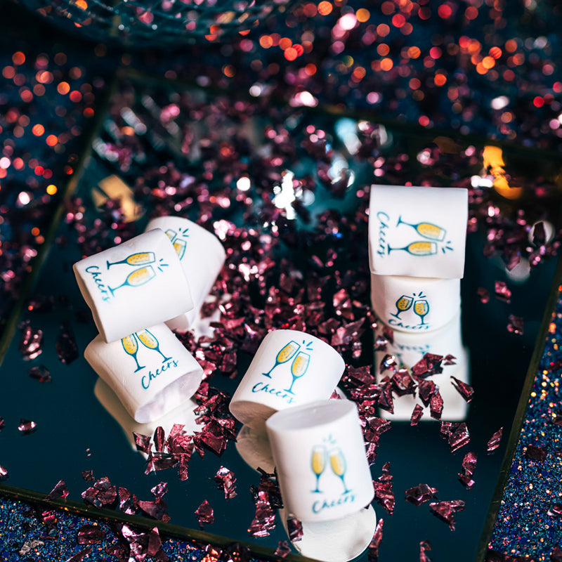 Marshmallow marshmellow personalizzabili a tema festa party auguri cheers anniversario - Idee regalo eventi