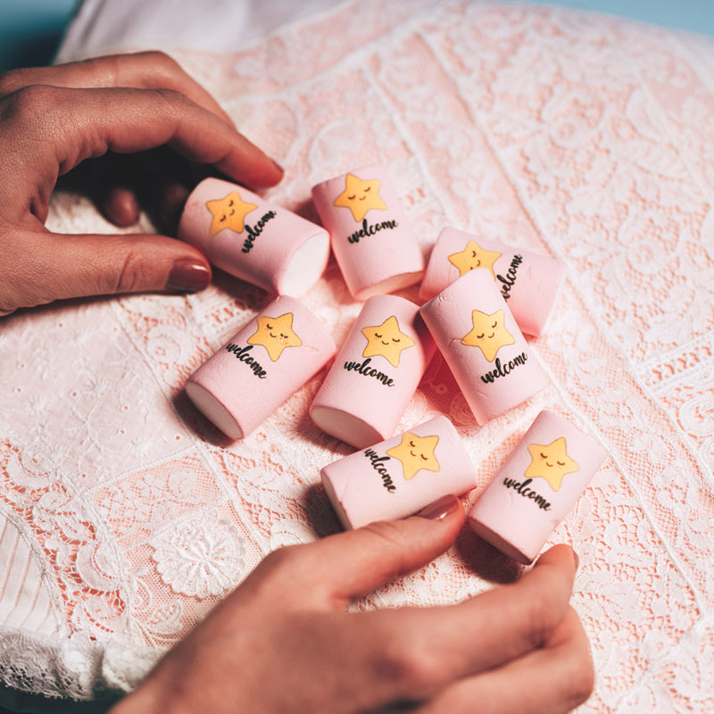 Marshmallow marshmellow personalizzati a tema battesimo - Idee regalo eventi