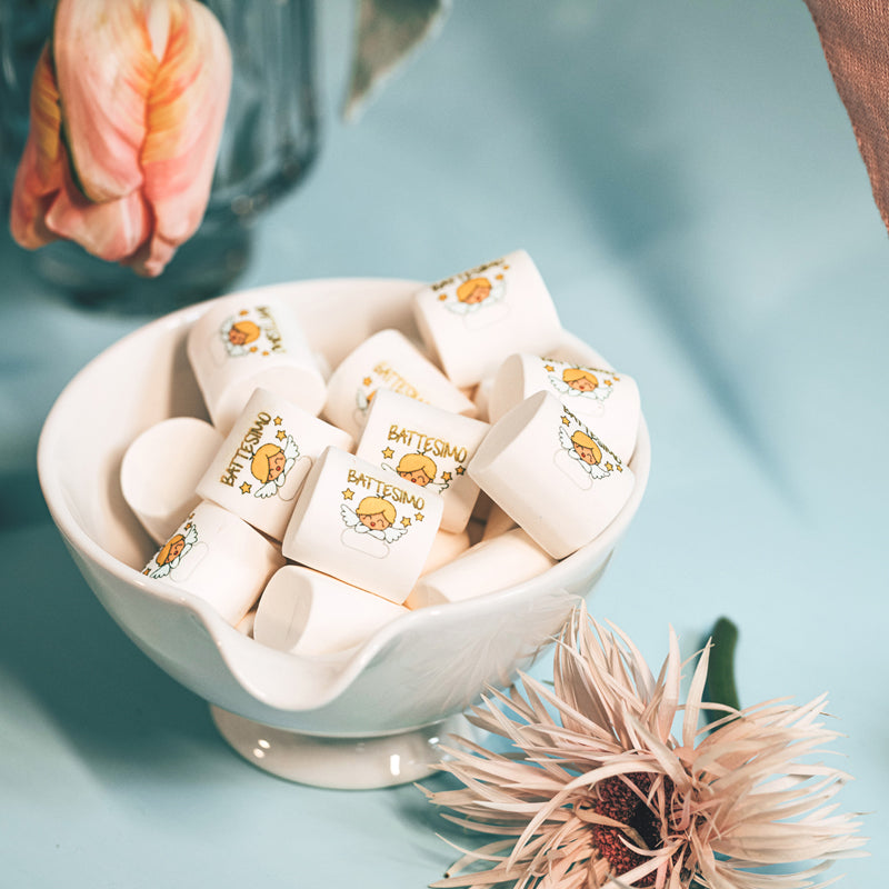 Marshmallow marshmellow personalizzati a tema battesimo nascita - Idee regalo eventi