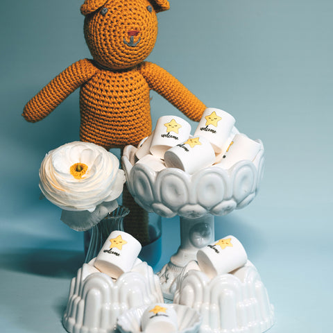 Marshmallow marshmellow stampati a tema battesimo nascita - Idee regalo eventi
